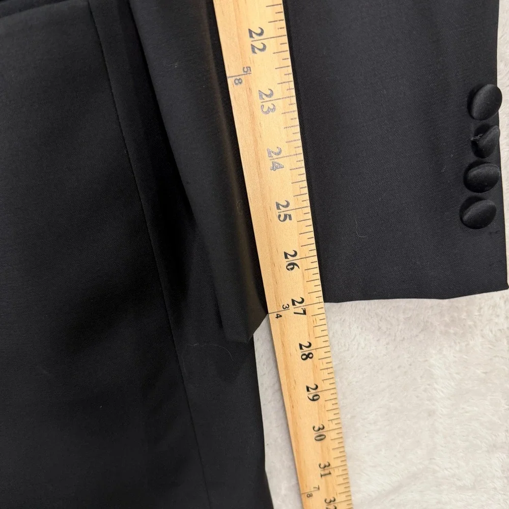 Jack Victor Mens 50XL Tuxedo Suit Black 3-Piece Silk Vest Super 100s Wool 44x32